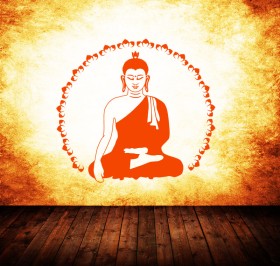 Buddha Lotus Wandtattoo