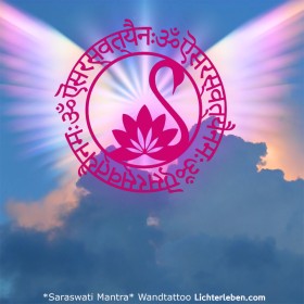 Sarasvati Mantra Wandtattoo